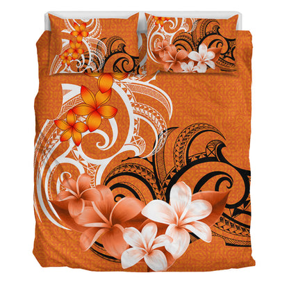 Polynesian Bedding Set Polynesian Floral Spirit Orange