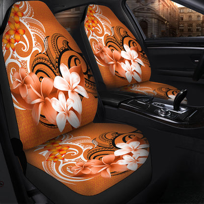 Polynesian Car Seat Covers Polynesian Floral Spirit Orange