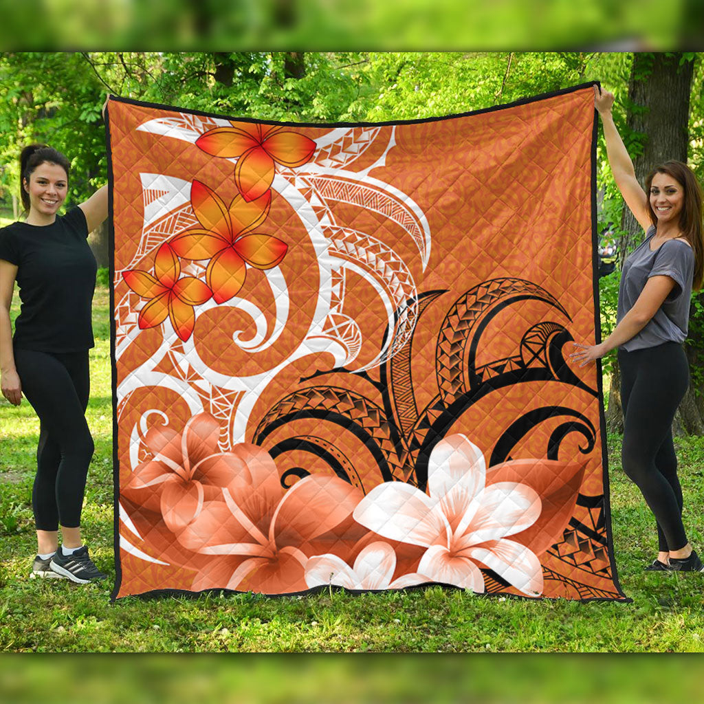 Polynesian Premium Quilt Polynesian Floral Spirit Orange