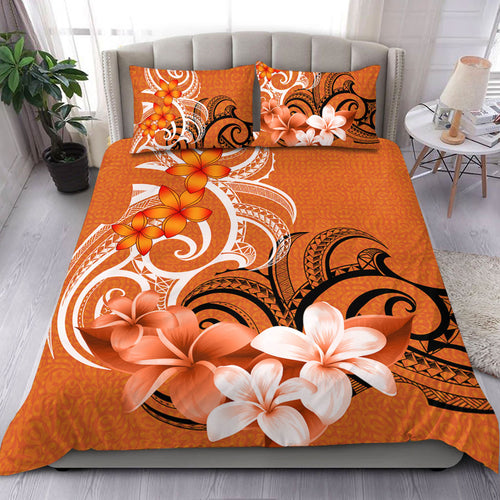 Polynesian Bedding Set Polynesian Floral Spirit Orange