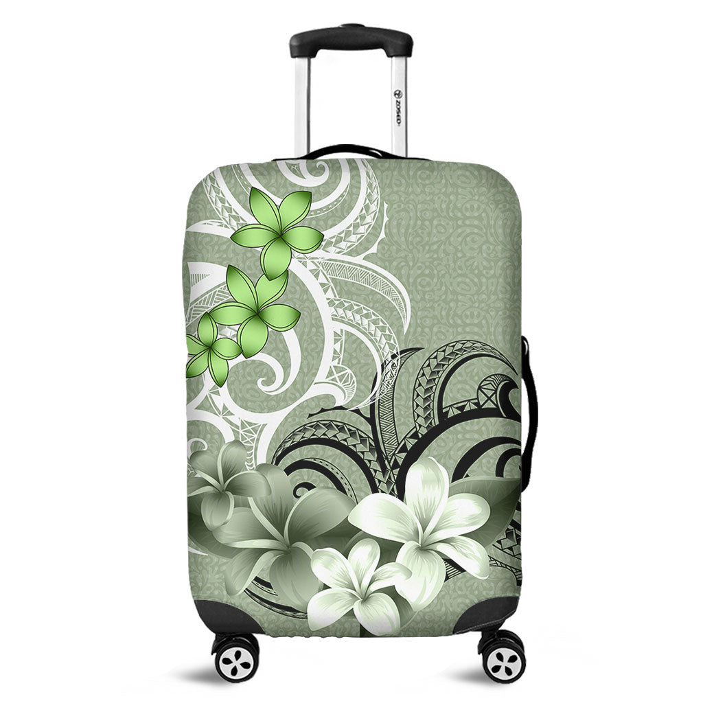 Polynesian Luggage Cover Polynesian Floral Spirit Sage Green