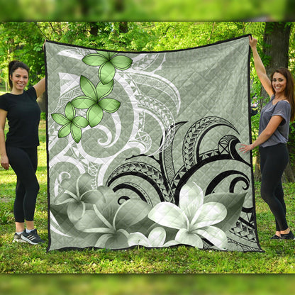 Polynesian Premium Quilt Polynesian Floral Spirit Sage Green