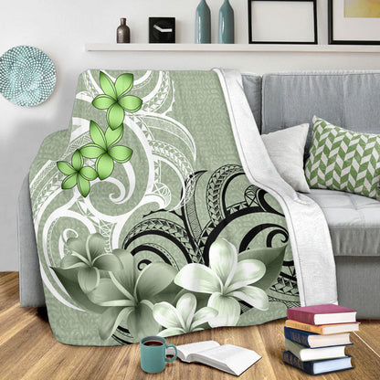 Polynesian Premium Blanket Polynesian Floral Spirit Sage Green