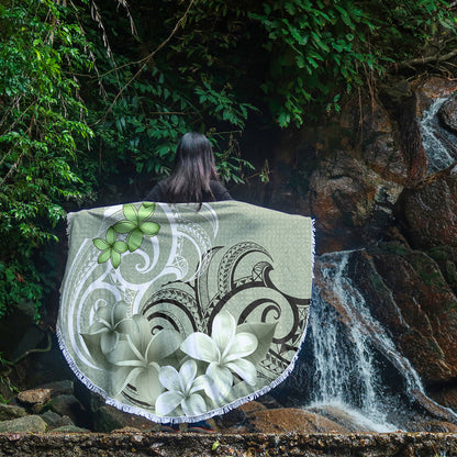 Polynesian Beach Blanket Polynesian Floral Spirit Sage Green