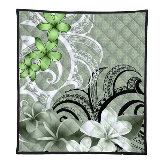 Polynesian Premium Quilt Polynesian Floral Spirit Sage Green