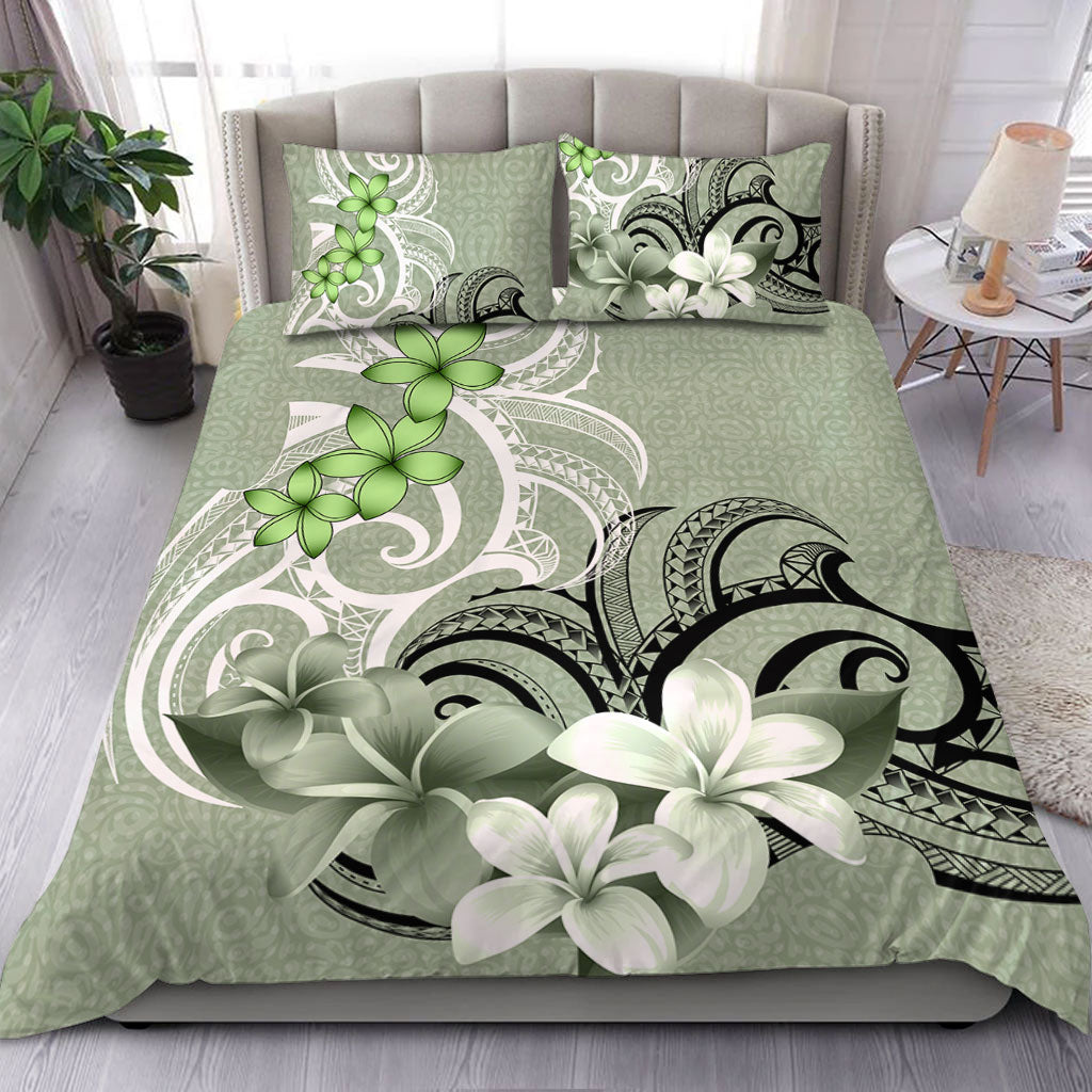 Polynesian Bedding Set Polynesian Floral Spirit Sage Green