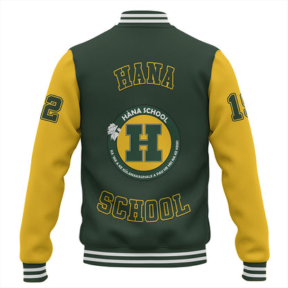 Hawaii Baseball Jacket Hana High And Elementary School Polynesian Letters Style