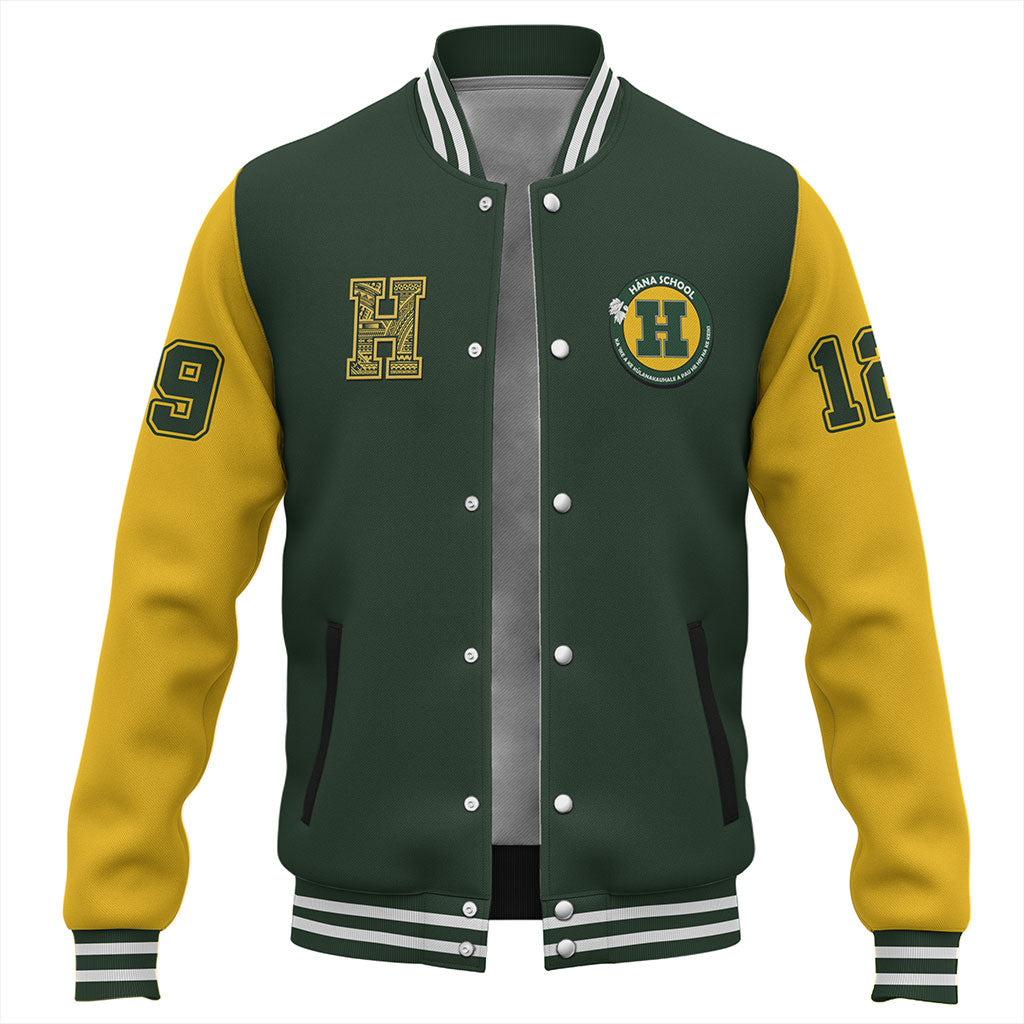 Hawaii Baseball Jacket Hana High And Elementary School Polynesian Letters Style