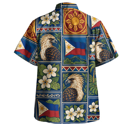 Philippines Filipinos Hawaiian Shirt Eagle Sun Flag Sampaguita Panel Style