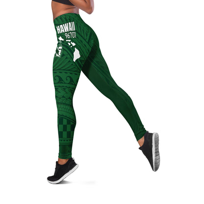 Hawaii Aiea High School Legging - Na Ali'i  O'aiea Hawaii Patterns