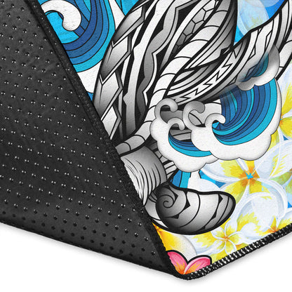 Hawaii Area Rug Turtle With Plumeria Flowers