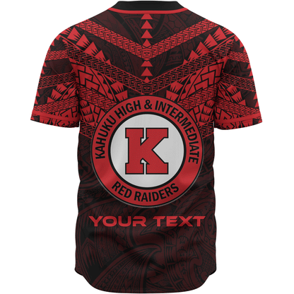 Hawaii Custom Personalised Baseball Shirt - Kahuku High And Intermediate School Logo