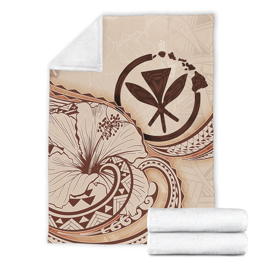 Hawaii Premium Blanket Hibiscus Flower Vintage Style