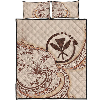 Hawaii Quilt Bed Set Hibiscus Flower Vintage Style