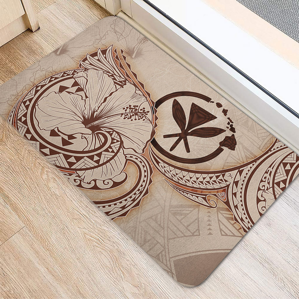 Hawaii Door Mat Hibiscus Flower Vintage Style