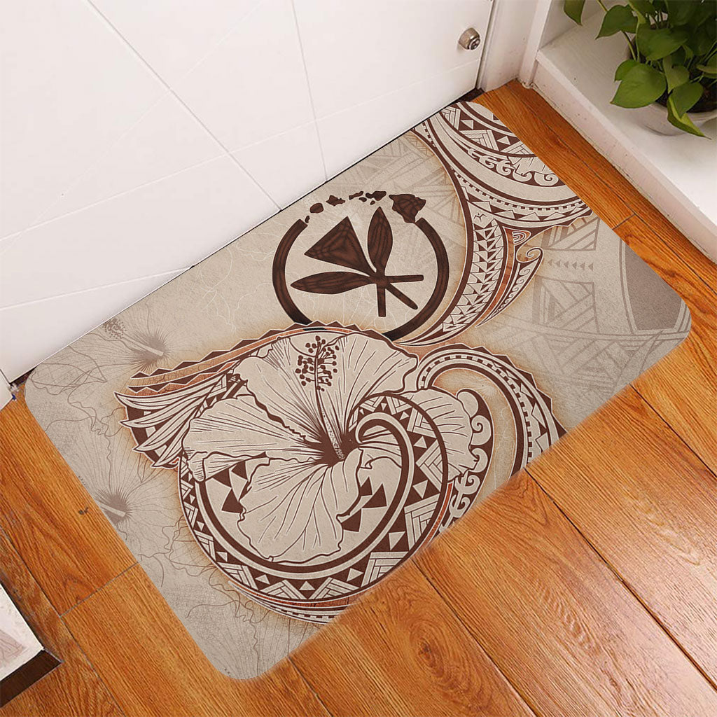 Hawaii Door Mat Hibiscus Flower Vintage Style