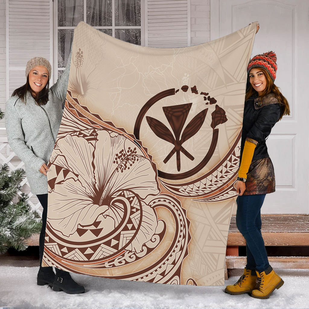 Hawaii Premium Blanket Hibiscus Flower Vintage Style