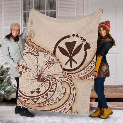 Hawaii Premium Blanket Hibiscus Flower Vintage Style