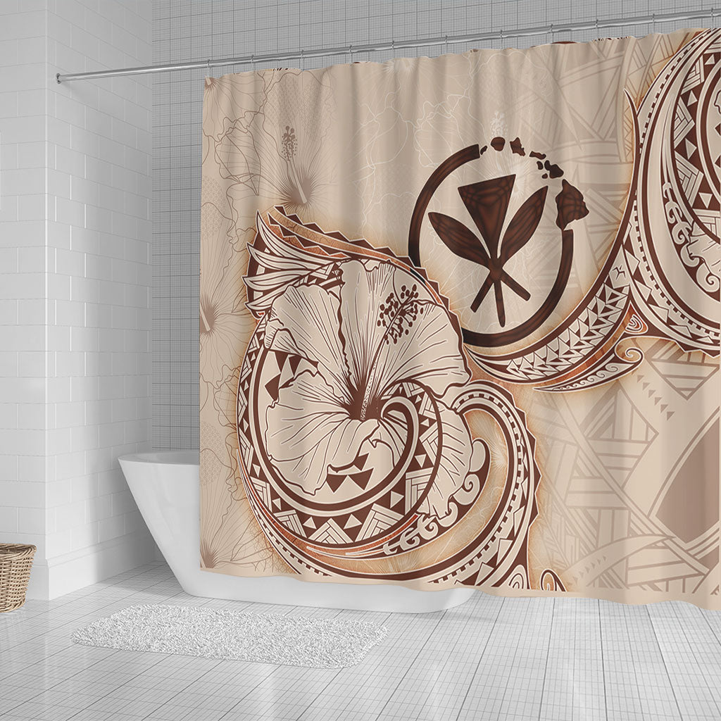 Hawaii Shower Curtain Hibiscus Flower Vintage Style