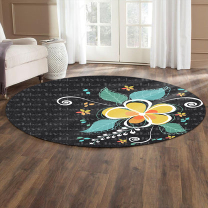 Hawaii Round Rug Aloha Hibiscus Art