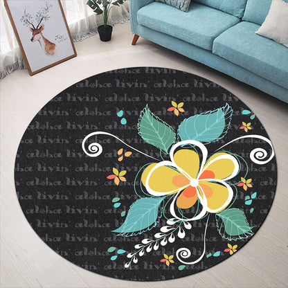 Hawaii Round Rug Aloha Hibiscus Art