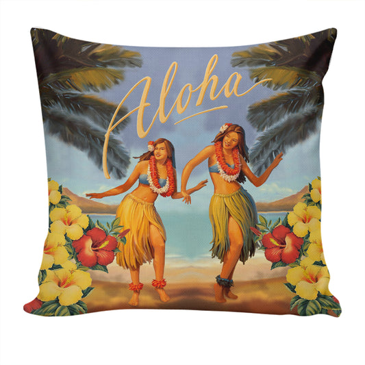 Hawaii Pillow Cover Aloha Hula Dance Hibiscus