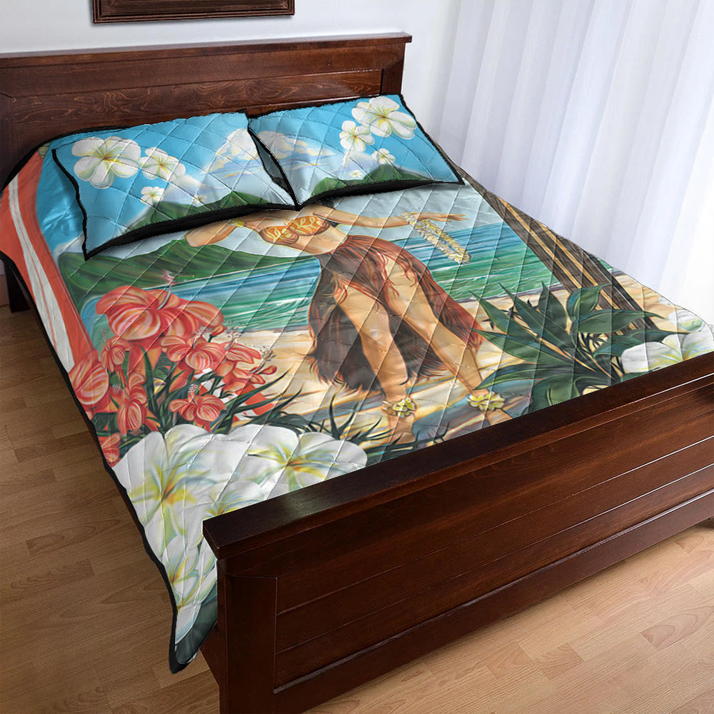 Hawaii Quilt Bed Set Aloha Hula Dance