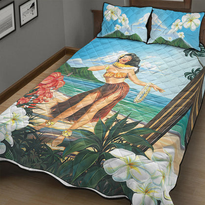 Hawaii Quilt Bed Set Aloha Hula Dance