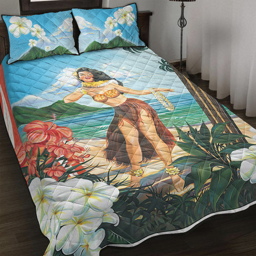 Hawaii Quilt Bed Set Aloha Hula Dance