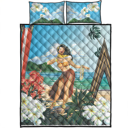 Hawaii Quilt Bed Set Aloha Hula Dance