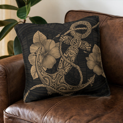 Hawaii Pillow Cover Anchor Poly Tribal Gold