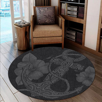 Hawaii Round Rug Anchor Poly Tribal Gray