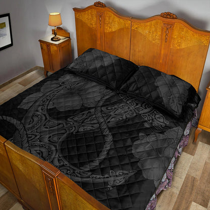 Hawaii Quilt Bed Set Anchor Poly Tribal Gray