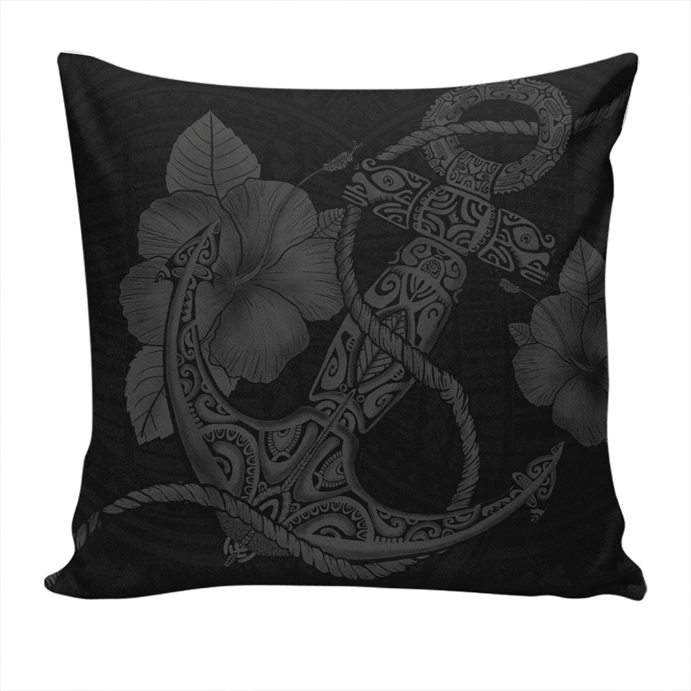 Hawaii Pillow Cover Anchor Poly Tribal Gray