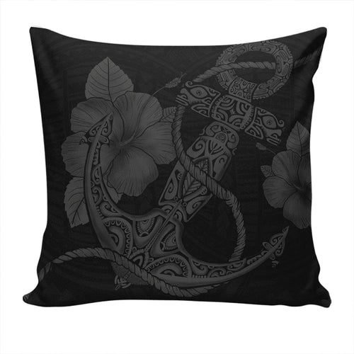Hawaii Pillow Cover Anchor Poly Tribal Gray