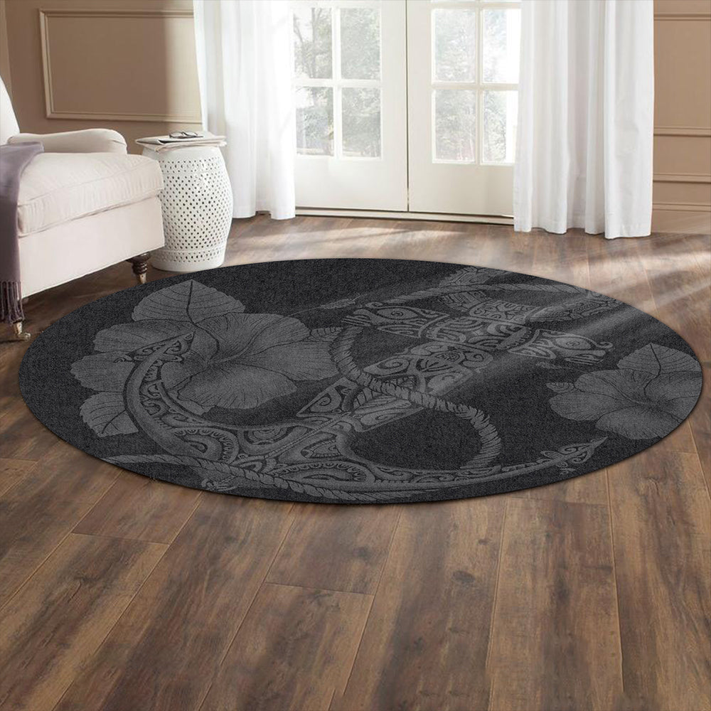 Hawaii Round Rug Anchor Poly Tribal Gray