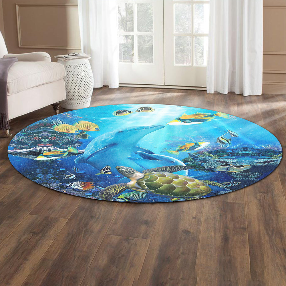 Hawaii Round Rug Animal Ocean