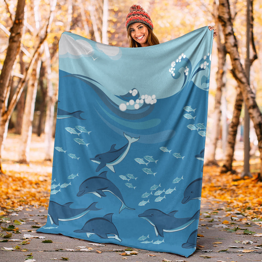 Hawaii Premium Blanket Dolphin And Sea