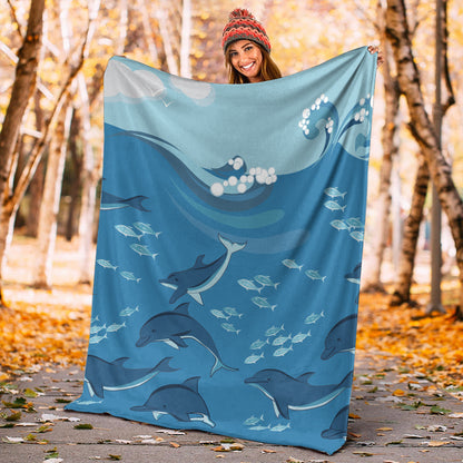Hawaii Premium Blanket Dolphin And Sea