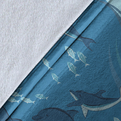 Hawaii Premium Blanket Dolphin And Sea