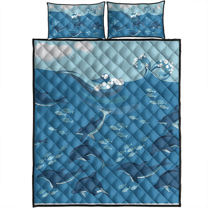 Hawaii Quilt Bed Set Dolphin And Sea