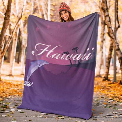 Hawaii Premium Blanket Dolphin Club Violet Sun