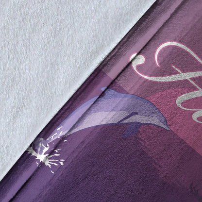 Hawaii Premium Blanket Dolphin Club Violet Sun