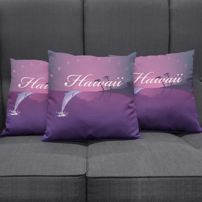 Hawaii Pillow Cover Dolphin Club Violet Sun