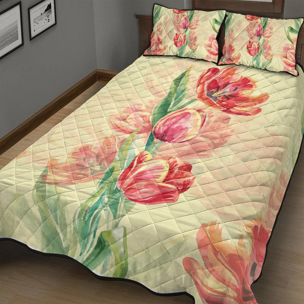 Hawaii Quilt Bed Set Flower Art