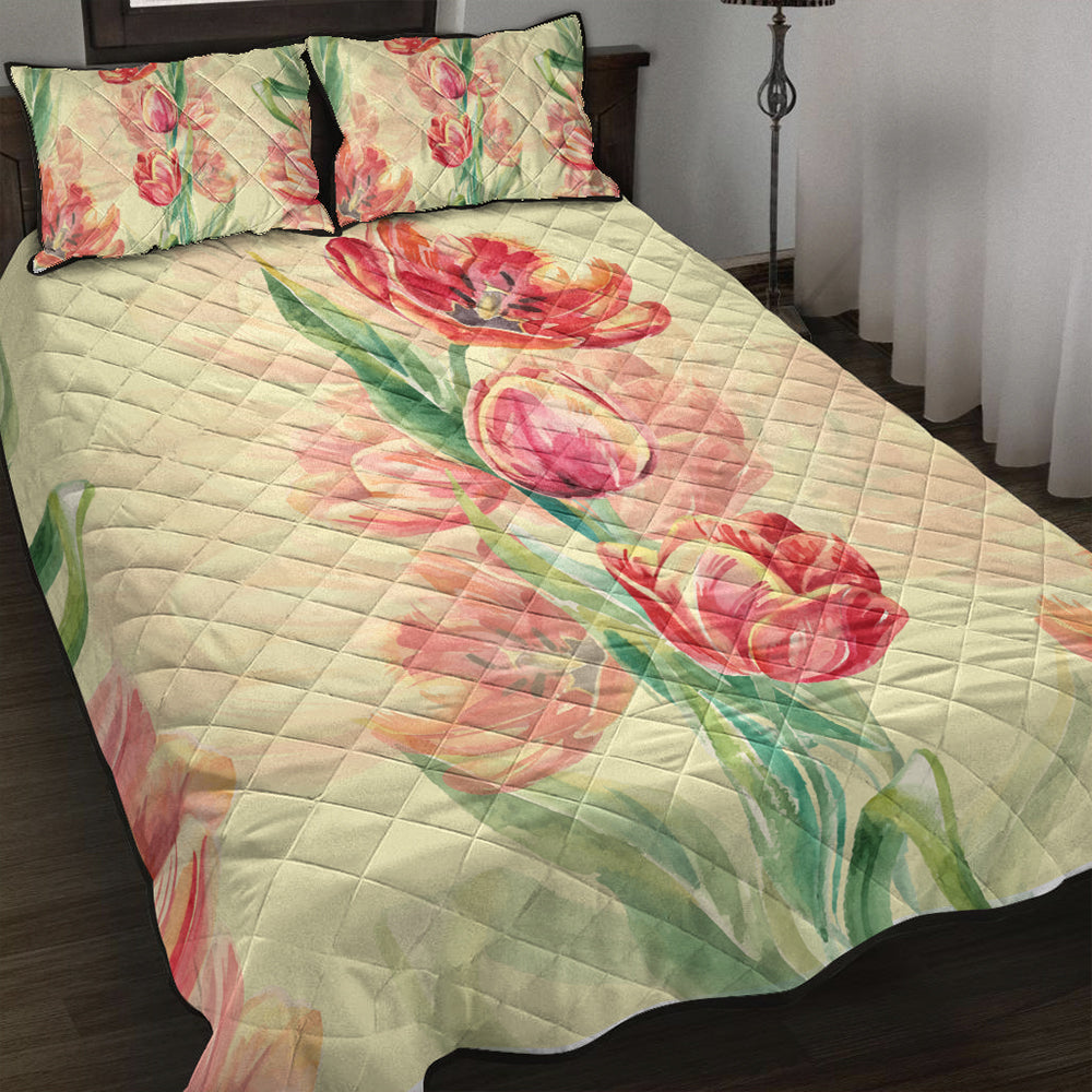 Hawaii Quilt Bed Set Flower Art