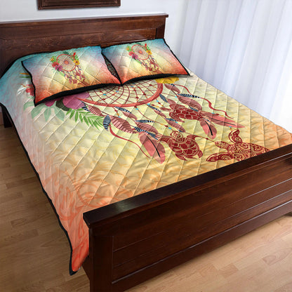 Hawaii Quilt Bed Set Flower Dreamcatcher