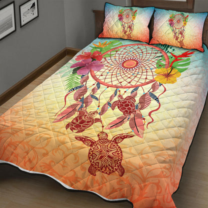 Hawaii Quilt Bed Set Flower Dreamcatcher