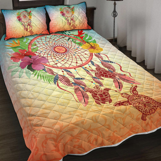 Hawaii Quilt Bed Set Flower Dreamcatcher