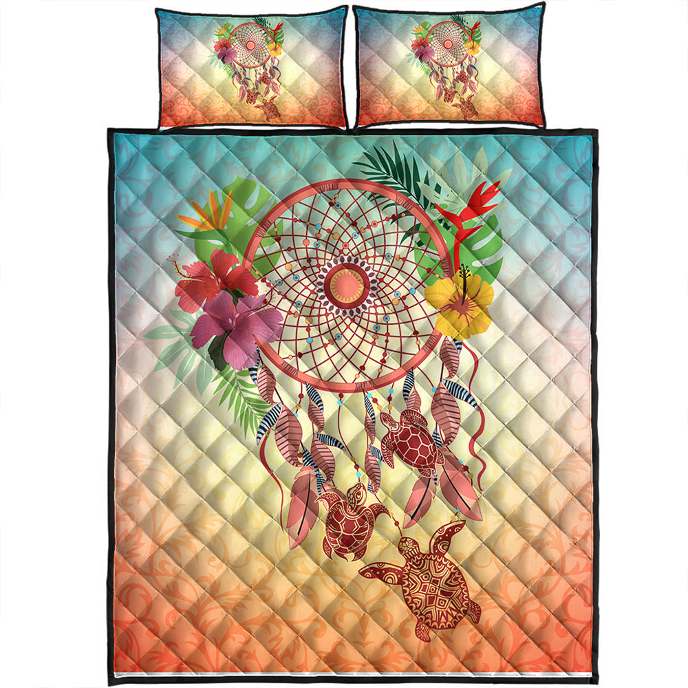 Hawaii Quilt Bed Set Flower Dreamcatcher
